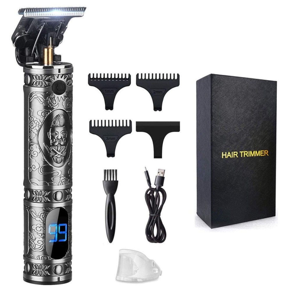 Suttik Hair Trimmer for Men, Professional Hair Clippers for Barber, Beard Trimmer for Men, Cordless Edgers Clippers, Ornate Knight T-Blade Close Cutting Trimmer with LCD, Gray Suttik Hair Trimmer for Men, Professional Hair Clippers for Barber, Beard Trimmer for Men, Cordless Edgers Clippers, Ornate Knight T-Blade Close Cutting Trimmer with LCD, Gray