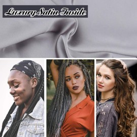 Dreadlock Tube Satin Sleep Cap for Braids Dark Blue