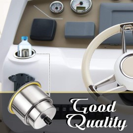 Pebbly Beach 2 PCS Boat Cup Holder, Stainless Steel Cup Holder Insert with Drain for Boat and RV