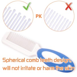 Baby Hair Brush and Comb Set for Newborns & Toddlers | Natural Soft Goat Bristles | Ideal for Cradle Cap | Perfect Baby Registry Gift (Blue)