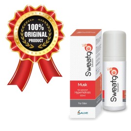 Sweat Go Rollon Antiperspirant Clinical strength | For palms, armpit and feet | Musk For Men - 60 ML Sweat Go Rollon Antiperspirant Clinical strength | For palms, armpit and feet | Musk For Men - 60 ML