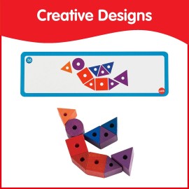 edxeducation FunPlay Attribute Beads - Homeschool Kit for Kids - 60 Wooden Lacing Beads + 2 Laces + 40 Activities + Messy Tray