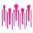 Makeup Brush Set, 15 Piece Quality Makeup Brushes, Premium Synthetic Make Up Brushes for Foundation Powder Blush Highlighter Concealer Makeup Brush Kit for Travel, Hot Pink