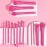 Makeup Brush Set, 15 Piece Quality Makeup Brushes, Premium Synthetic Make Up Brushes for Foundation Powder Blush Highlighter Concealer Makeup Brush Kit for Travel, Hot Pink