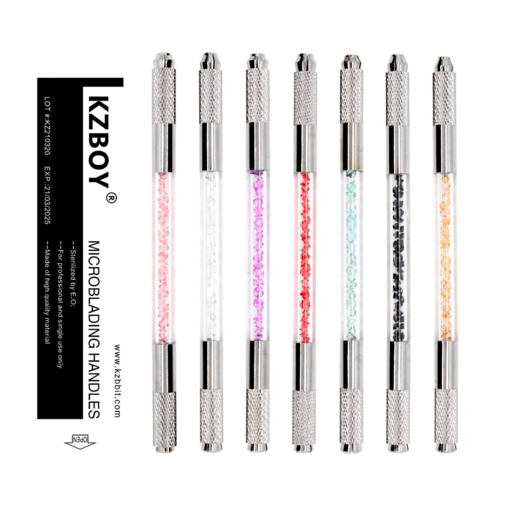 10 Multi-colors Double Sided Microblading Handles Individually Packaged with Lot  and Exp. Date for Microblades 10 Multi-colors Double Sided Microblading Handles Individually Packaged with Lot  and Exp. Date for Microblades