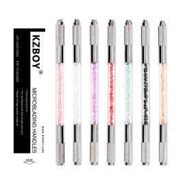 10 Multi-colors Double Sided Microblading Handles Individually Packaged with Lot  and Exp. Date for Microblades