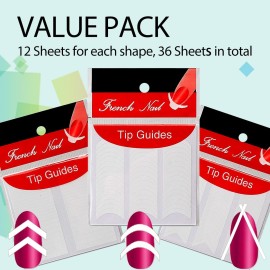 TailaiMei 1752 Pieces 3 Designs French Manicure Nail Art Stickers, Self-Adhesive Nail Tips Guides for DIY Decoration Stencil Tools (36 Sheets) TailaiMei 1752 Pieces 3 Designs French Manicure Nail Art Stickers, Self-Adhesive Nail Tips Guides for DIY Decoration Stencil Tools (36 Sheets)