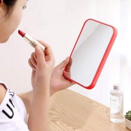 Coobbar Foldable Desktop Square Mirror - Portable Princess Makeup Mirror for Women (Red)
