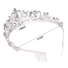 COCIDE Tiara Crystal Crowns Princess Rhinestone Crown with Combs Bride Headbands Bridal Wedding Prom Birthday Party Hair Accessories Jewelry for Women Girls (Silver) COCIDE Tiara Crystal Crowns Princess Rhinestone Crown with Combs Bride Headbands Bridal Wedding Prom Birthday Party Hair Accessories Jewelry for Women Girls (Silver)