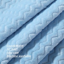 CREVENT 30\'\'X40\'\' Soft Cozy Warm Baby Blankets for Boys Girls Solid Color - All Season Use - Newborn Essentials (Wave Blue)