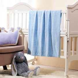 CREVENT 30\'\'X40\'\' Soft Cozy Warm Baby Blankets for Boys Girls Solid Color - All Season Use - Newborn Essentials (Wave Blue)