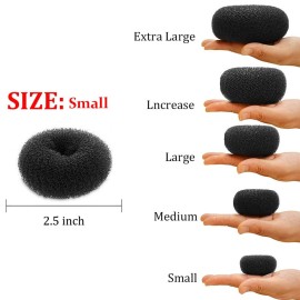 Extra Hair Donut Ring Bun Maker for Kids, Chignon Shaper for Short and Thin Hair (2.5 Inch, Black) Extra Hair Donut Ring Bun Maker for Kids, Chignon Shaper for Short and Thin Hair (2.5 Inch, Black)