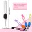 Chumia 5 Pieces Non-Slip Grip Tweezers Slanted Tip Stainless Steel Tweezer Wide Precision Tip Clip Tweezer for Ingrown Hair Eyebrow Shaping Splinter Blackhead Remover (Colorful Rubber Grip)