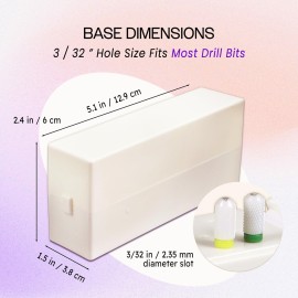 PANA Rectangle Nail Drill Bit Holder Display Organizer Case - Dustproof Carbide Bit Storage Container Box For Manicure Tools Nail Salon - 30 Holes White (Drill Bits Not Included) PANA Rectangle Nail Drill Bit Holder Display Organizer Case - Dustproof Carbide Bit Storage Container Box For Manicure Tools Nail Salon - 30 Holes White (Drill Bits Not Included)