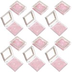12 Pieces 3D False Eyelashes Packaging Boxes Rhinestones Square Lash Case Empty Eyelash Storage Boxes with Glitter Paper and Clear Tray for Women Eyelash Care(Rose Gold)