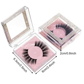 12 Pieces 3D False Eyelashes Packaging Boxes Rhinestones Square Lash Case Empty Eyelash Storage Boxes with Glitter Paper and Clear Tray for Women Eyelash Care(Rose Gold) 12 Pieces 3D False Eyelashes Packaging Boxes Rhinestones Square Lash Case Empty Eyelash Storage Boxes with Glitter Paper and Clear Tray for Women Eyelash Care(Rose Gold)