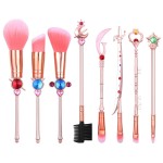 Anime Moon Makeup Brushes, Pink Magic Wand Metal Handle, Professional Eye/Face/Lip Makeup Brushes Tool Sets & Kits Cosplay, Valentine/Halloween/Christmas Gifts