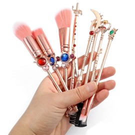 Anime Moon Makeup Brushes, Pink Magic Wand Metal Handle, Professional Eye/Face/Lip Makeup Brushes Tool Sets & Kits Cosplay, Valentine/Halloween/Christmas Gifts Anime Moon Makeup Brushes, Pink Magic Wand Metal Handle, Professional Eye/Face/Lip Makeup Brushes Tool Sets & Kits Cosplay, Valentine/Halloween/Christmas Gifts