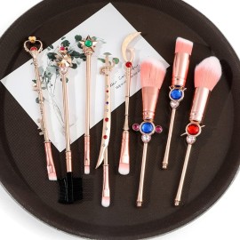Anime Moon Makeup Brushes, Pink Magic Wand Metal Handle, Professional Eye/Face/Lip Makeup Brushes Tool Sets & Kits Cosplay, Valentine/Halloween/Christmas Gifts Anime Moon Makeup Brushes, Pink Magic Wand Metal Handle, Professional Eye/Face/Lip Makeup Brushes Tool Sets & Kits Cosplay, Valentine/Halloween/Christmas Gifts