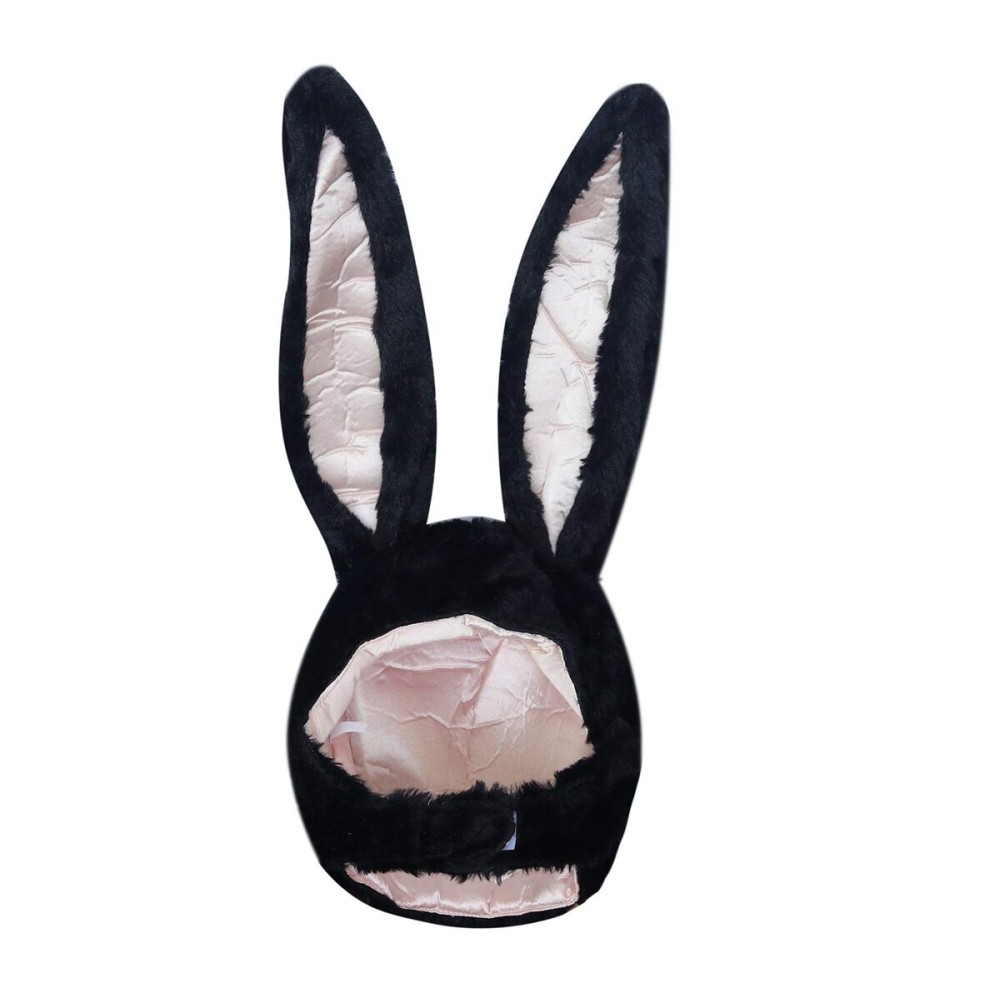 Bestjybt Plush Funny Bunny Rabbit Ears Hood Women Party Hats (Black)