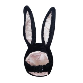 Bestjybt Plush Funny Bunny Rabbit Ears Hood Women Party Hats (Black)