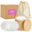 Glamlily Reusable Cotton Pads for Face Makeup Removal with Bamboo Holder and Mesh Storage Bag (White) 16 Pack