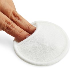 Glamlily Reusable Cotton Pads for Face Makeup Removal with Bamboo Holder and Mesh Storage Bag (White) 16 Pack