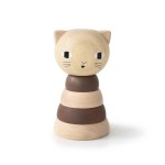 Wee Gallery Wood Stacker (Cat) Classic Learning Toy for Baby Development, Motor Skills, Problem Solving Activity, Child Safe Natural Materials, for Ages 18 Months and Up