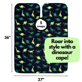 Kids Barber Cape For Boys Hair Cutting at Home, Salon or Barber Shop, Kids Hair Cutting Cape for Boys and Toddlers, Adjustable Neck with Plastic Snaps, Dinosaur