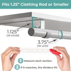 Safari Nursery Closet Size Dividers - 7X for Baby Clothes - Elephant Giraffe Zebra Lion Monkey Decor - for Boy or Girl - [Safari] [Grey/Gray]