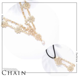 Aceorna Wedding Headbands Chain Floral Jewelry Hair Pieces Crystal Pearl Headpiece Festival Holloween Costume Bridal Accessories for Women and Girls (Gold) Aceorna Wedding Headbands Chain Floral Jewelry Hair Pieces Crystal Pearl Headpiece Festival Holloween Costume Bridal Accessories for Women and Girls (Gold)