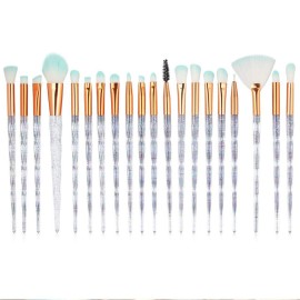 MIPPER 20 pcs Eye Makeup Brushes Set Powder Eye Shadow Eyeliner Eyebrow Concealer Blending Brushes Diamond Handle & Soft Hair (transparent glitter) MIPPER 20 pcs Eye Makeup Brushes Set Powder Eye Shadow Eyeliner Eyebrow Concealer Blending Brushes Diamond Handle & Soft Hair (transparent glitter)