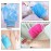 LISSOMPLUME 2 PACK Exfoliating Body Scrub Bath Towel Mitt | Large Shower Gloves Mitten | Remove Dead Skin | Double Sided Available | Men Women | Rose Red & Blue