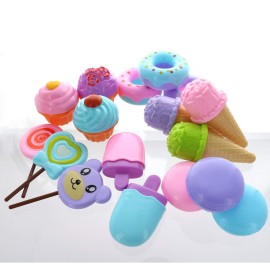 GIFTEXPRESS 17 PCS Pretend Play Food Dessert Set, Sweet Treats Assortment, Donuts, Cupcakes, Ice Cream, Candy Bars, Assorted Dessert Toys for Kids, Valentine Toy Set
