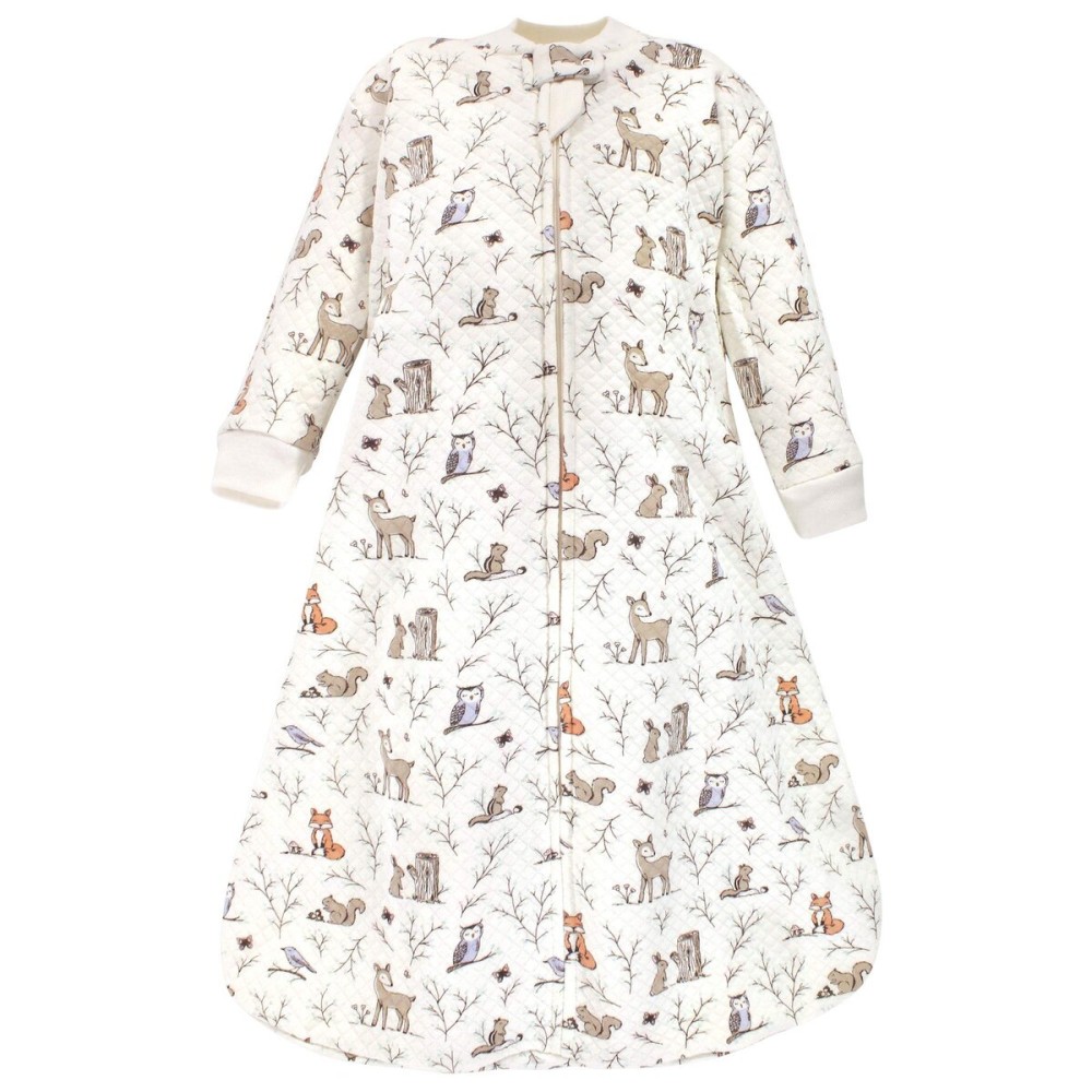 Hudson Baby Unisex Baby Premium Quilted Long Sleeve Sleeping Bag and Wearable Blanket, Enchanted Forest, 0-6 Months