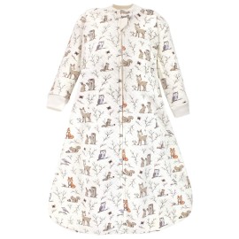 Hudson Baby Unisex Baby Premium Quilted Long Sleeve Sleeping Bag and Wearable Blanket, Enchanted Forest, 0-6 Months