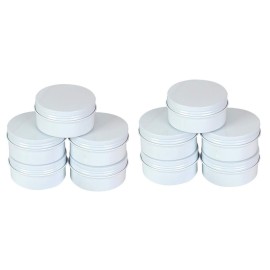 3oz/90ml White Aluminum Tin Jar with Screw Lid 3oz. Containers with Lids 3 Ounce Metal Steel Tin Cosmetic Sample Containers for Lip Balm DIY Salve Spice Candies Crafts,10Pack