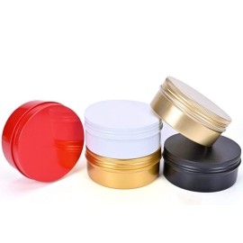 3oz/90ml White Aluminum Tin Jar with Screw Lid 3oz. Containers with Lids 3 Ounce Metal Steel Tin Cosmetic Sample Containers for Lip Balm DIY Salve Spice Candies Crafts,10Pack