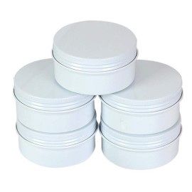 3oz/90ml White Aluminum Tin Jar with Screw Lid 3oz. Containers with Lids 3 Ounce Metal Steel Tin Cosmetic Sample Containers for Lip Balm DIY Salve Spice Candies Crafts,10Pack