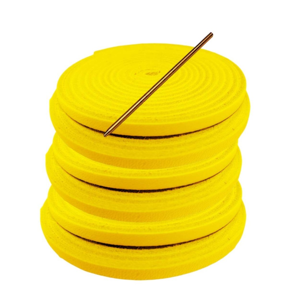 TOFL Softball and Baseball Mitt Lace Kit | 6 Leather Laces with Lacing Needle for Catchers Glove | Yellow