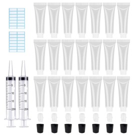 AMORIX 50PCS 10ml Black Lip Gloss Tubes Empty Clea..