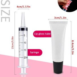 AMORIX 50PCS 10ml Black Lip Gloss Tubes Empty Clear Lip Balm Containers Refillable Soft Cosmetic Squeeze Tubes for Lip Gloss Base Glitter Pigment Powder 2 Syringes + Tag Labels Stickers AMORIX 50PCS 10ml Black Lip Gloss Tubes Empty Clear Lip Balm Containers Refillable Soft Cosmetic Squeeze Tubes for Lip Gloss Base Glitter Pigment Powder 2 Syringes + Tag Labels Stickers