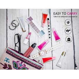 AMORIX 50PCS Lip Gloss Containers 10ml Gold Lip Gloss Tubes Empty Lip Balm Tubes Squeeze Tubes Lipgloss Supplies Lip Gloss Kit for Lip Gloss Base + 2 x 20ml Syringes & Labels