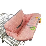 Shopping Cart Covers for Baby Girl, Cotton High Chair Cover, Toddler Grocery cart Cushion, Infant Cart Cover for Babies Girl, Machine Washable (Pink)