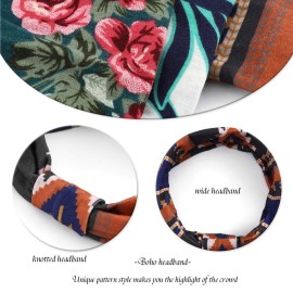 Bohend Boho Wide Headband Women Cotton Headbands Knotted Stretchy Bandeau No Slip Yoga Hairband (G) Bohend Boho Wide Headband Women Cotton Headbands Knotted Stretchy Bandeau No Slip Yoga Hairband (G)