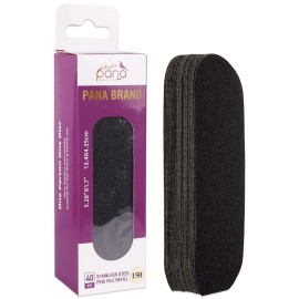 PANA 40 Pieces Large Black Pedi File Refill for Stainless Steel Foot File Sanding Foot Rasp - Easy Strip Peel Pedicure Refill Pads - Grit 150