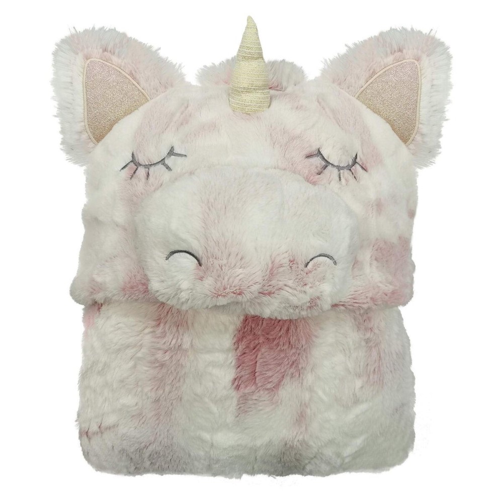 Women Owned Reversible Hooded Plush wrap one Size fits Most nicorn