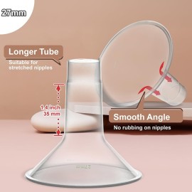 Nenesupply 27mm Flange Compatible with Medela Breast Pump Parts Replace 27mm Medela Flange Accessories Compatible with Pump in Style Parts Symphony Swing Harmony Work with Personalfit Flex