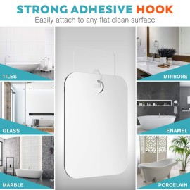 HONEYBULL Small 4x6in Wall Mount Home Mirror - Fogless Shower Shaving, Anti Fog, Razor Holder, Bathroom Accessories, Plastic, White, Travel HONEYBULL Small 4x6in Wall Mount Home Mirror - Fogless Shower Shaving, Anti Fog, Razor Holder, Bathroom Accessories, Plastic, White, Travel