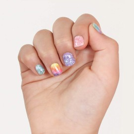 Nail Wraps for Kids, Non-Toxic Premium Nail Stickers for Kids, Self-Adhesive, Long-Lasting Nail Art for Girls, Includes Bonus Nail File, 2-Pack/60 Count (7+ yo, Glitter Pack)